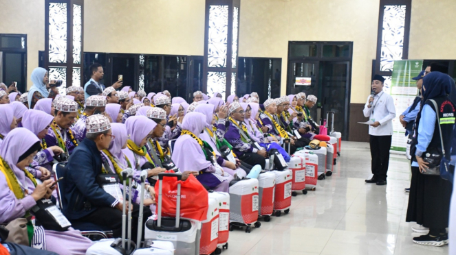 Haj Pilgrims Group 4 llegó al dormitorio de Hajj de Palmbang.