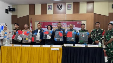 Konferensi pers penggagalan upaya kirim PMI secara ilegal (dok. istimewa)