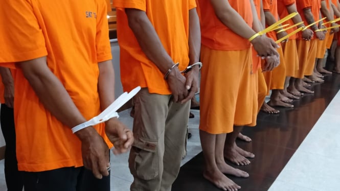 Oknum Anggota Ormas dan Preman yang Ditangkap Polda Banten.