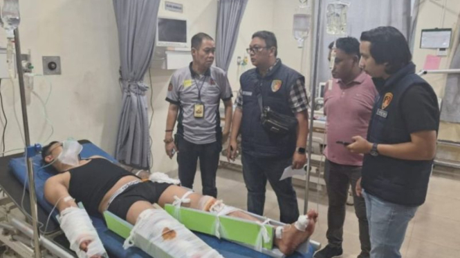 Ahmad Anda saat berada di rumah sakit dan dilakukan penanganan medis