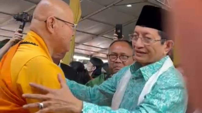 El ministro religioso Nasaruddin Umar Vesak participa en la celebración (Dock: Natania Longdong)
