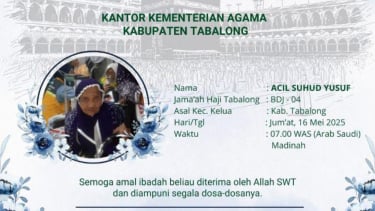 Ucapan belasungkawa atas meninggalnya salah satu jemaah haji asal Kalsel di Madinah - Foto Dok Istimewa