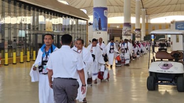 Kedatangan jemaah gelombang dua di Jeddah, Arab Saudi