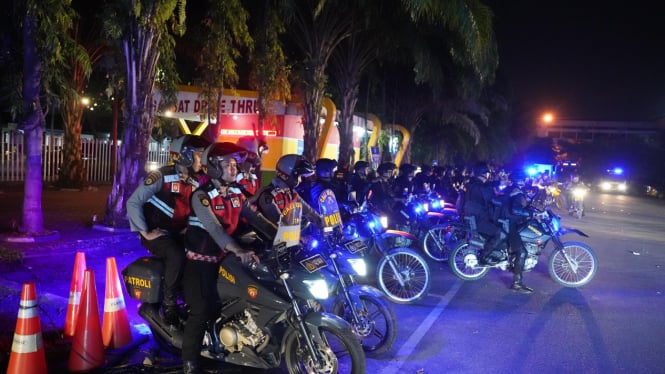 Berantas Premanisme dan Kejahatan Jalanan, Tim Raga Polda Riau Patroli Skala Besar