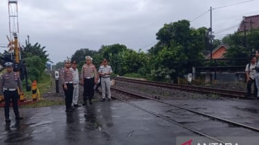 Lokasi kejadian kecelakaan KA Malioboro Ekspres tabrak 7 motor