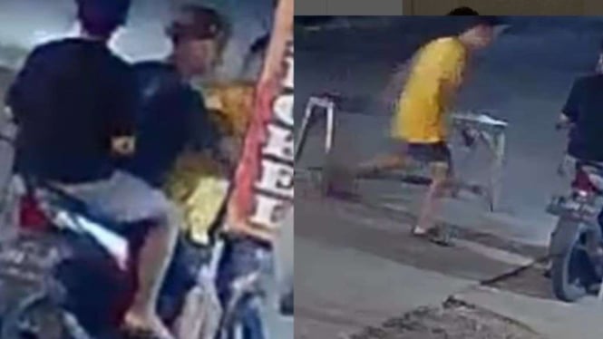 Anak remaja pindahkan kursi ke tengah jalan.