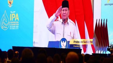 Presiden Prabowo Subianto di acara pembukaan konvensi IPA ke-49.