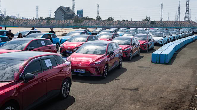 Cientos de carros eléctricos de miligramos han probado el circuito e-Príncipe en el norte de Yakarta Ankol