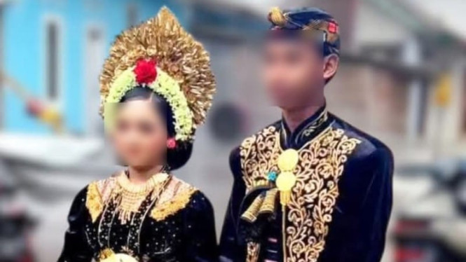 YL dan RN anak di bawah umur di Lombok Tengah menikah dengan menggunakan tradisi Nyongkolan (istimewa)