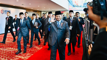 Presiden RI Prabowo Subianto saat menghadiri rangkaian acara KTT ke-46 ASEAN di Malaysia (sumber foto: Laily Rachev - Biro Pers Sekretariat Presiden)
