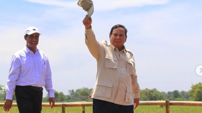 Presidente Prabowo y Ministro de Agricultura Amran.