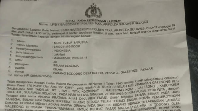 Seorang pria di Takalar mengaku jadi korban penganiayaan dan pemerasan polisi