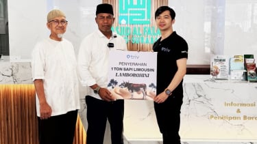 Kurban sapi limousin diberi nama Lamborghini.
