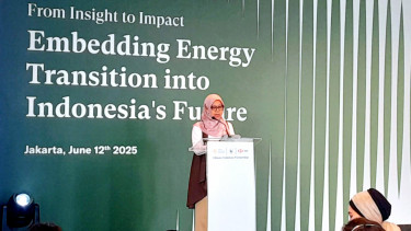 [Direktur Aneka EBTKE Ditjen EBTKE Kementerian ESDM, Andriah Feby Misna, di acara 'Climate Solutions Partnership (CSP) 2025' di kawasan SCBD, Sudirman, Jakarta Selatan, Kamis, 12 Juni 2025]