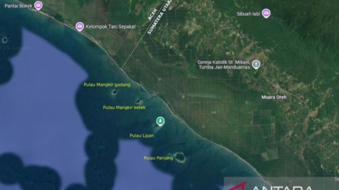 Pulau Mangkir Gadang, Mangkir Ketek, Lipan, & Panjang, di perbatasan Aceh-Sumut