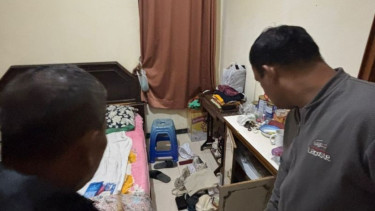 Kondisi isi kamar korban perampokan yang terjadi di Ampek Koto, Kabupaten Agam