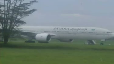 La aerolínea saudita llegó al aeropuerto en una emergencia en emergencia