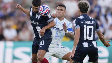 Pemain Inter Milan, Lautaro Martinez saat melawan Monterrey