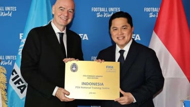 Presiden FIFA Gianni Infantino dan Ketum PSSI Erick Thohir