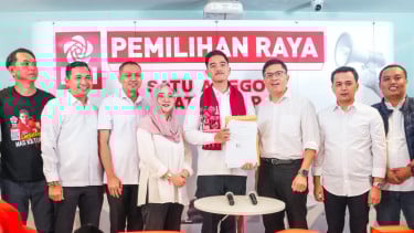 Kaesang di DPP PSI saat daftar jadi Caketum 