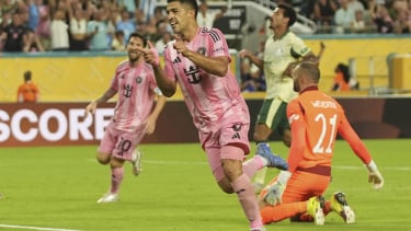 Interm Miami Player, Luis Suárez está celebrando el objetivo