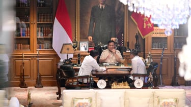 Presidente Indonesio Probovo Subiano Presidente de la República Corea Lee J -Ming (Fuente de la foto: MUYALIS JUNIOR - Oficina de prensa de la Secretaría Presidencial)