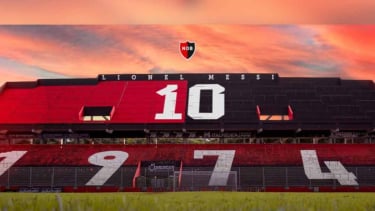 Nama Messi diabadikan di tribune stadion Newell's Old Boys