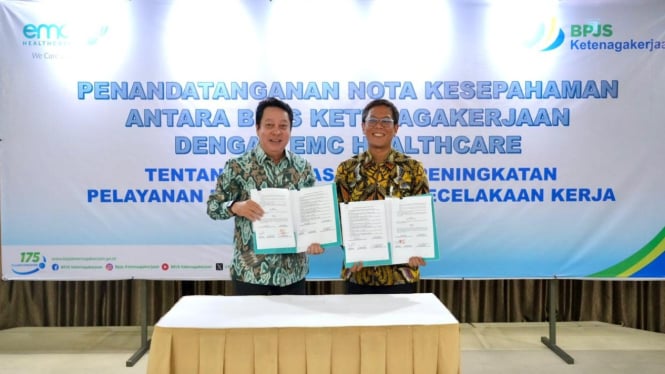 Tingkatkan Perluasan Layanan Kecelakaan Kerja, BPJS Ketenagakerjaan dan EMC Healthcare Tandatangani Nota Kesepahaman
