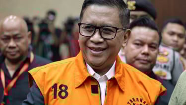 Sekjen Hasto Kristiyanto saat sidang tuntutan di Pengadilan Tipikor Jakarta Pusat. (Ist)