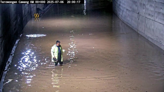 Terowongan Tol Wiyoto Wiyono Terendam Banjir, Polisi Alihkan Arus Lalu Lintas ke Pusat Kota