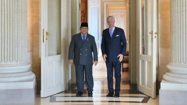 Presiden RI Prabowo Subianto dan Raja Belgia, Raja Philippe, di Istana Laeken