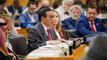 El gobernador de Dicky Jakarta, Pramono Anung Webbo, participa en el Foro Político de la ONU en Nueva York