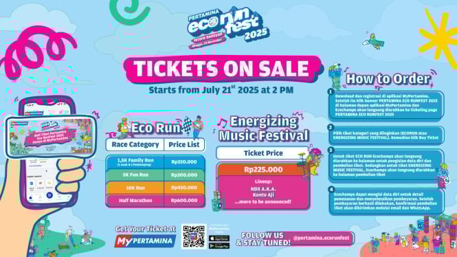 Jangan Sampai Kehabisan, Tiket Pertamina Eco RunFest 2025 Dibuka 21 Juli 2025 Pukul 14.00 WIB