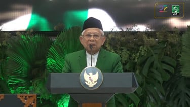 Ketua Dewan Syuro PKB, Ma'ruf Amin di Harlah ke-27 PKB 