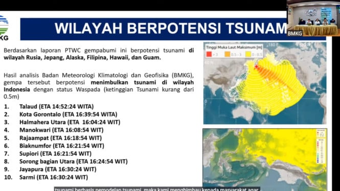 Indonesia Berpotensi Tsunami 0,5 M Pasca Gempa Rusia, Ini Prediksi Waktunya!