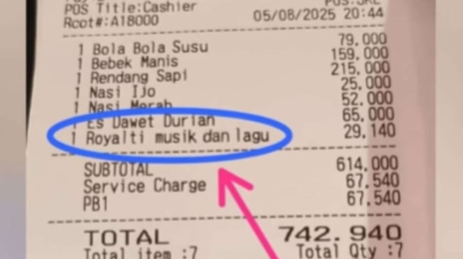 Escribir canciones de regalías de recibo de restaurantes virales rp29 mil