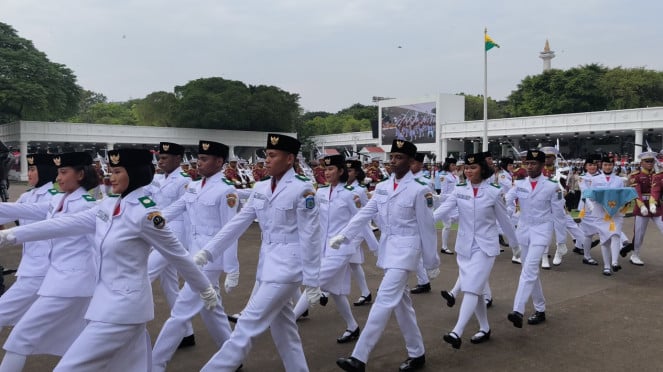 La atmósfera del 80 aniversario del Día de la Independencia de la República de Indonesia de Indonesia en el Palacio de Merdeka
