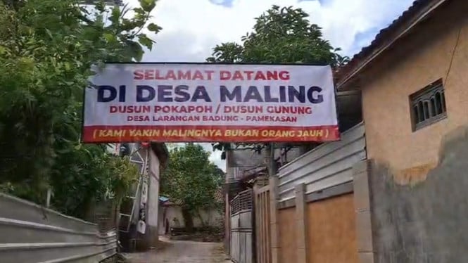 Heboh Spanduk 'Selamat Datang di Desa Maling' Pamekasan, Polisi Tangkap 2 Orang Pelaku