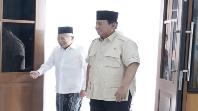 Presiden Prabowo Subianto bertamu ke kediaman mantan Wapres Maruf Amin