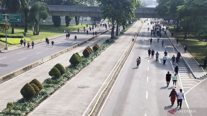 Warga Tetap Ramaikan CFD usai Jakarta Dikepung Demo