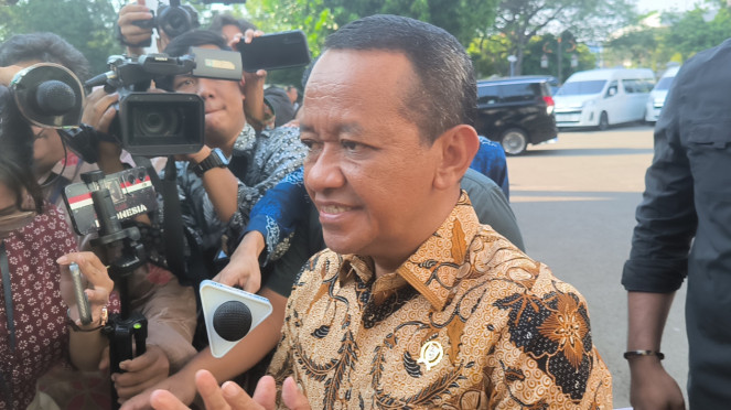 Ketua Umum Partai Golkar, Bahlil Lahadalia di Kompleks Istana Kepresidenan 