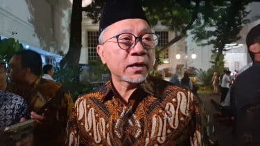Presidente de Pan, Zulkifli Hasan alias Julhas en el palacio presidencial de Yakarta