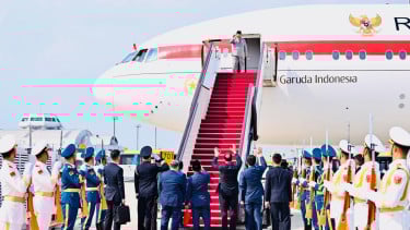 El presidente indonesio, Prabo Subanto, regresó a casa después de Kunkar en China