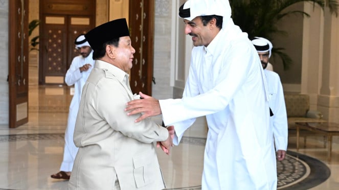 Incontra Prabowo Emir Katar Sheikh Tamim Bin Hamad Al-Thani