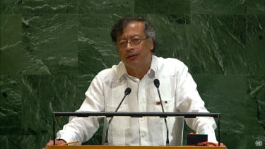 Presidente della Colombia Gustavo Petro nell'Assemblea generale delle Nazioni Unite