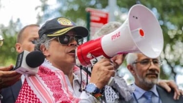 El presidente colombiano, Gustavo Petro, participó en la acción de apoyar a Palestina en Nueva York