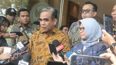 Ketua MPR RI Ahmad Muzani dan Ketua BPK Isma Yatun di Kantor BPK, Jakarta Pusat 